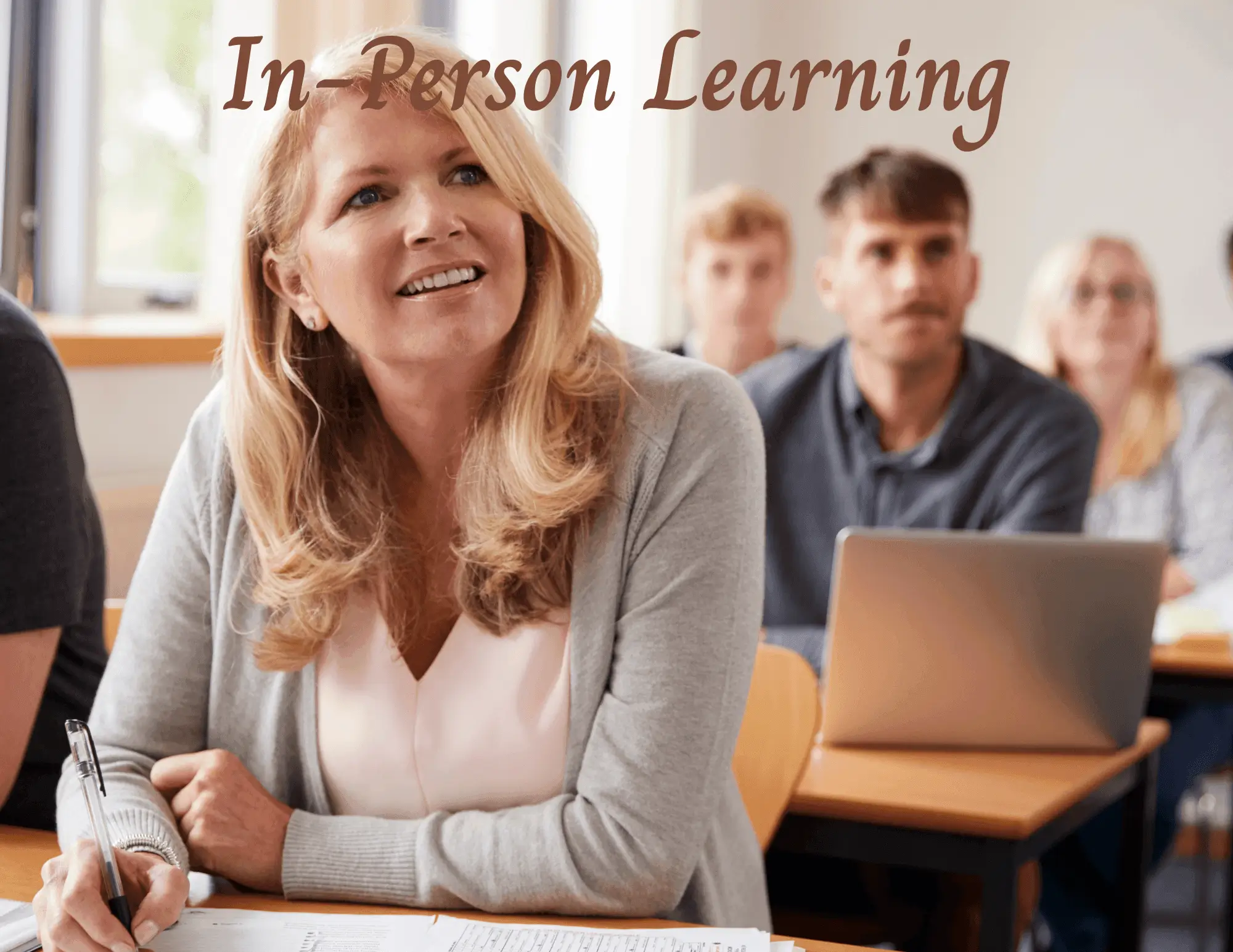 In-person adult learners in classroom